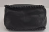 Authentic YVES SAINT LAURENT Vintage Tote Hand Bag Leather Black 4960J