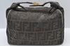 Authentic FENDI Vintage Zucca Hand Bag Purse Canvas Leather Brown 4961J