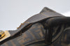 Authentic FENDI Vintage Zucca Hand Bag Purse Canvas Leather Brown 4961J