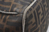 Authentic FENDI Vintage Zucca Hand Bag Purse Canvas Leather Brown 4961J