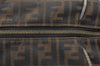 Authentic FENDI Vintage Zucca Hand Bag Purse Canvas Leather Brown 4961J