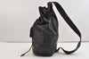 Authentic BALLY Quilting Leather Drawstring Shoulder Bag Black 4962J