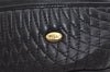 Authentic BALLY Quilting Leather Drawstring Shoulder Bag Black 4962J