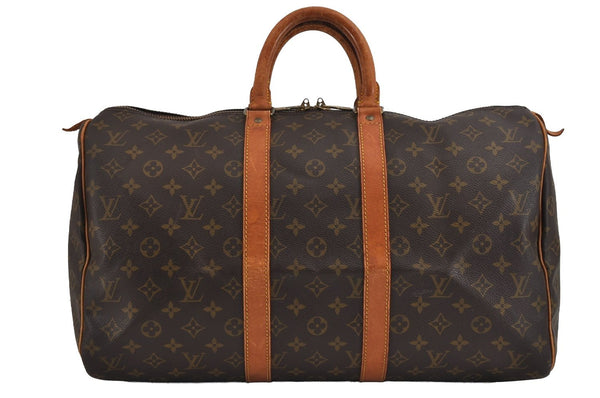 Authentic Louis Vuitton Monogram Keepall 45 Travel Boston Bag M41428 LV 4963J