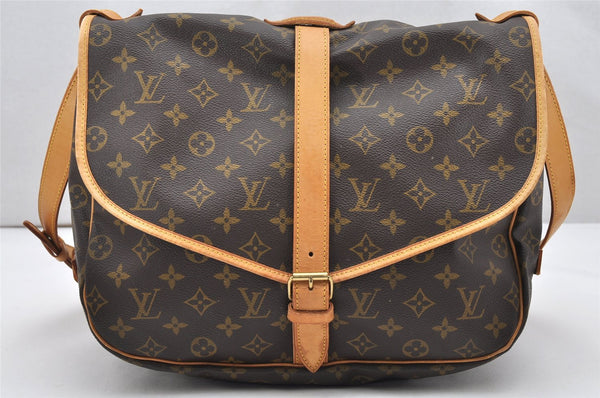Authentic Louis Vuitton Monogram Saumur 35 Shoulder Cross Bag M42254 LV 4963K