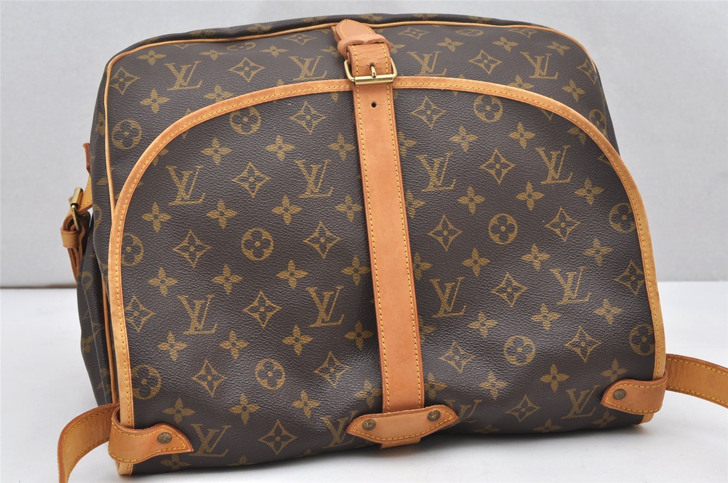 Authentic Louis Vuitton Monogram Saumur 35 Shoulder Cross Bag M42254 LV 4963K