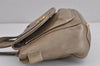 Authentic GUCCI Double G Vintage Hand Bag Purse Leather 282481 Beige 4966J