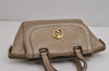 Authentic GUCCI Double G Vintage Hand Bag Purse Leather 282481 Beige 4966J