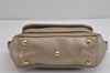 Authentic GUCCI Double G Vintage Hand Bag Purse Leather 282481 Beige 4966J