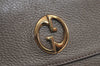 Authentic GUCCI Double G Vintage Hand Bag Purse Leather 282481 Beige 4966J