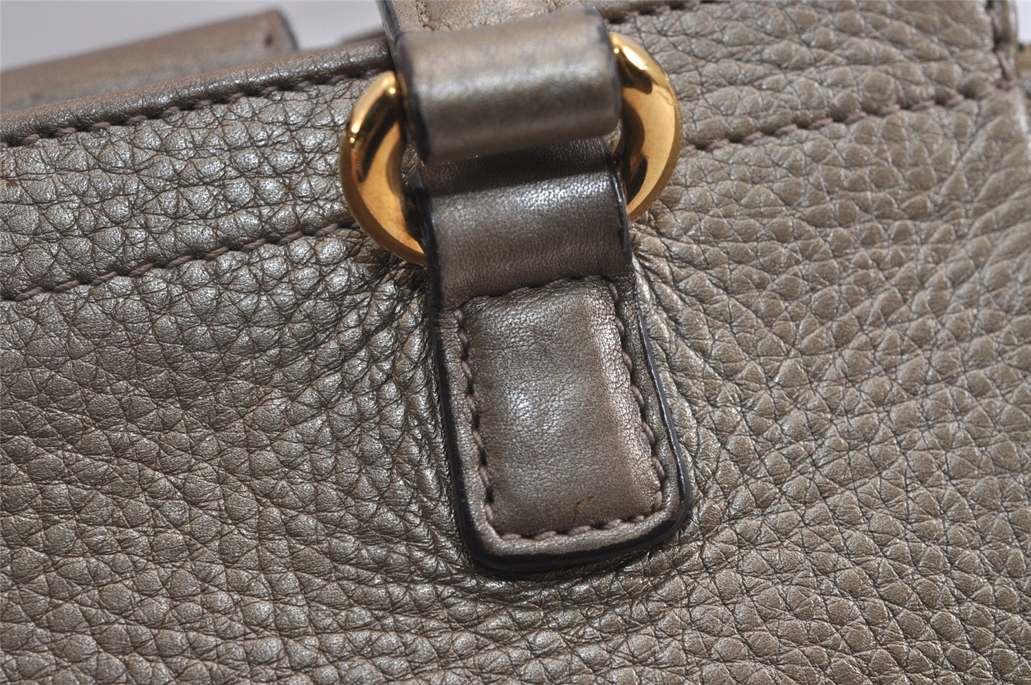 Authentic GUCCI Double G Vintage Hand Bag Purse Leather 282481 Beige 4966J