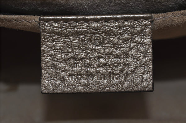 Authentic GUCCI Double G Vintage Hand Bag Purse Leather 282481 Beige 4966J