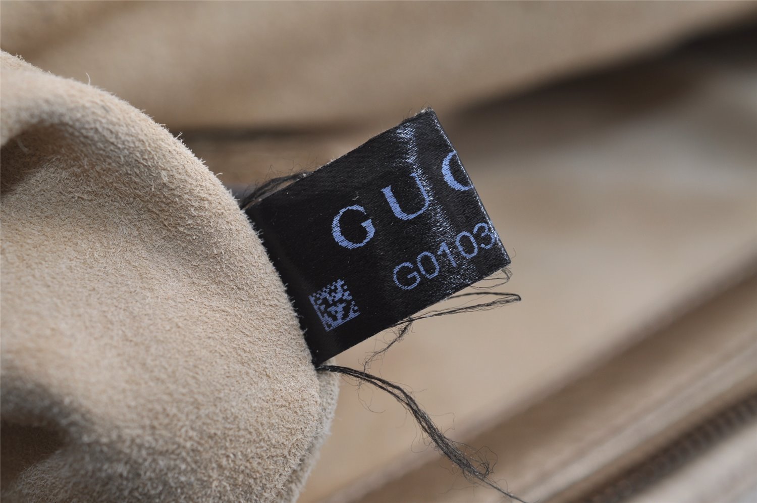 Authentic GUCCI Double G Vintage Hand Bag Purse Leather 282481 Beige 4966J