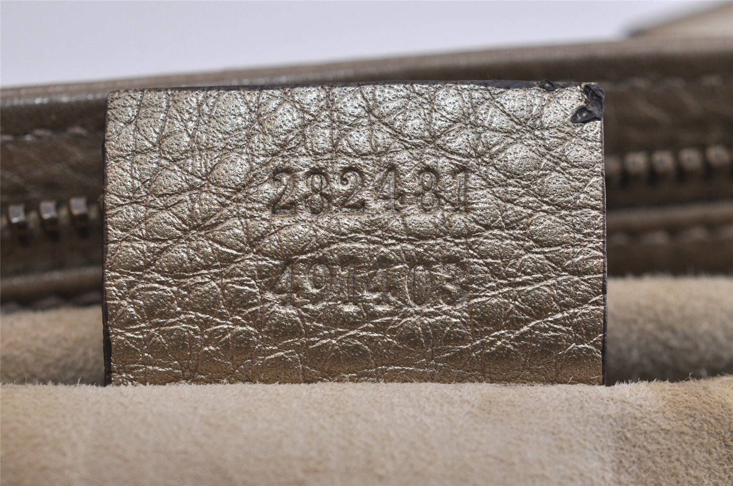 Authentic GUCCI Double G Vintage Hand Bag Purse Leather 282481 Beige 4966J