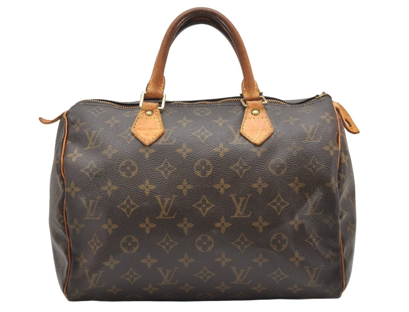 Authentic Louis Vuitton Monogram Speedy 30 Hand Boston Bag M41526 LV Junk 4966K