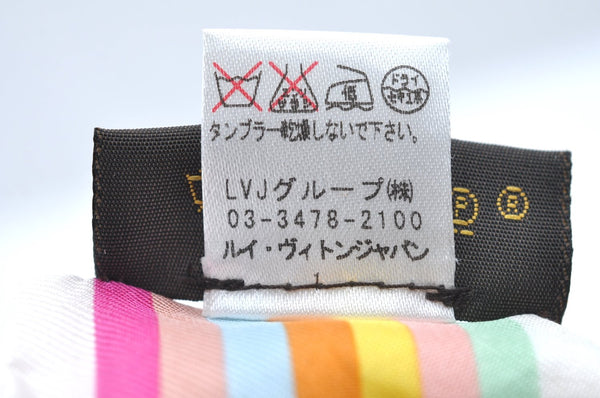 Authentic Louis Vuitton Monogram Multicolor Bandeau Scarf White M71991 LV 4967H