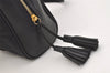 Authentic GIVENCHY Vintage Tassel Canvas Leather Hand Bag Purse Black 4967J