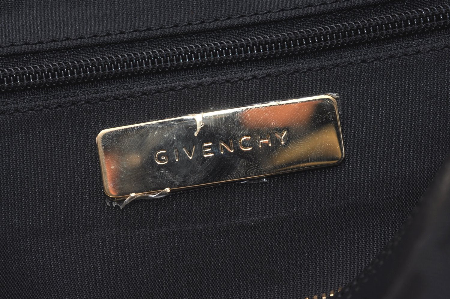 Authentic GIVENCHY Vintage Tassel Canvas Leather Hand Bag Purse Black 4967J