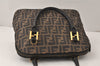 Authentic FENDI Zucca 2Way Shoulder Hand Bag Purse Canvas Leather Brown 4967K