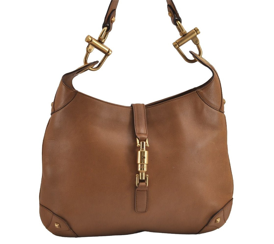 Authentic GUCCI Jackie Vintage Shoulder Hand Bag Leather 120888 Brown 4968J