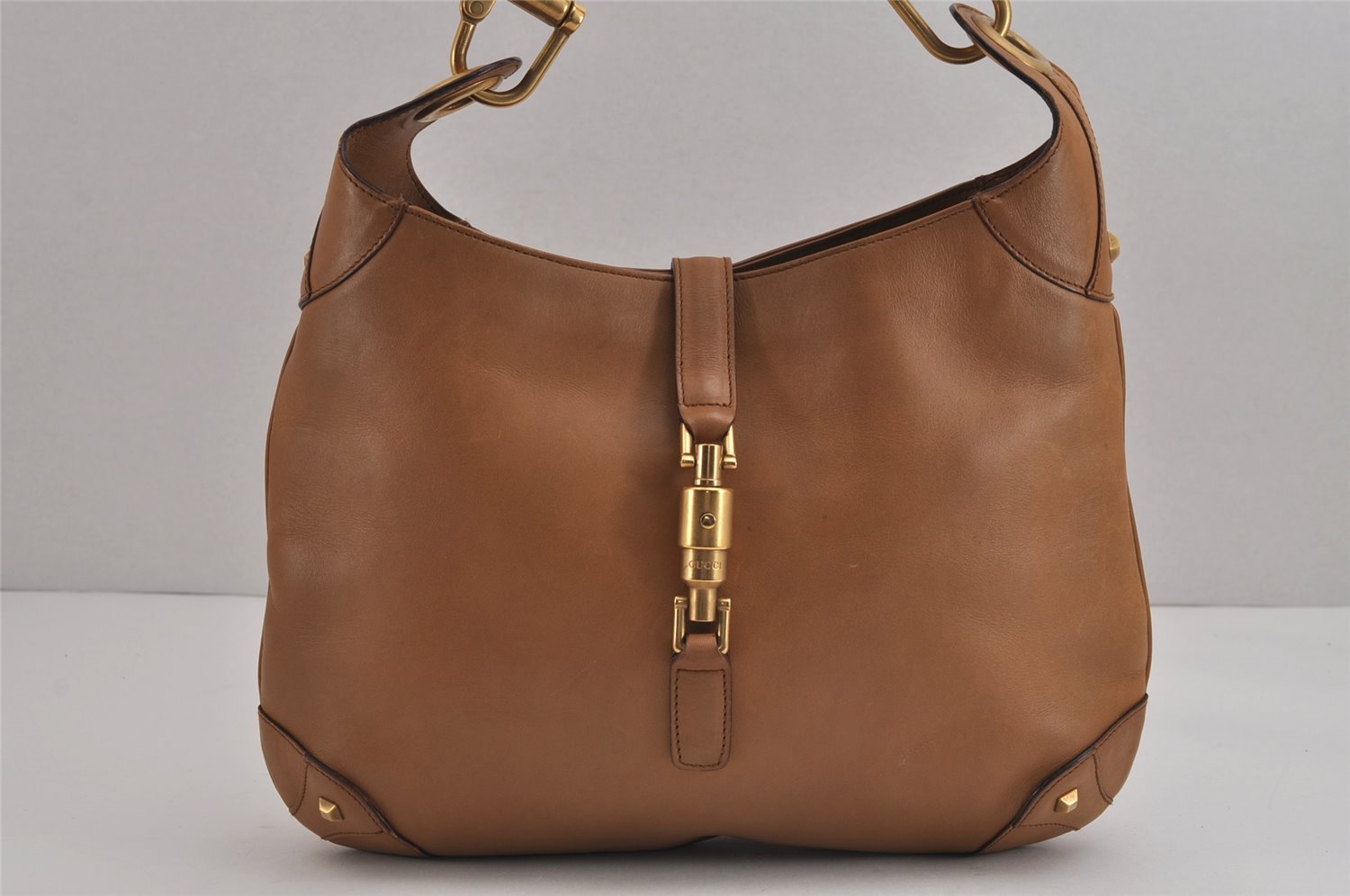 Authentic GUCCI Jackie Vintage Shoulder Hand Bag Leather 120888 Brown 4968J