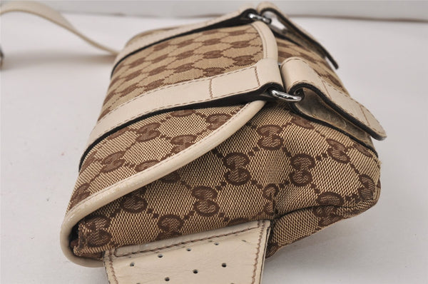 Authentic GUCCI Vintage Waist Body Bag Purse Canvas Leather 145851 Brown 4969K