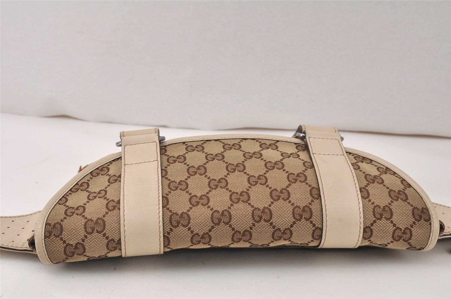 Authentic GUCCI Vintage Waist Body Bag Purse Canvas Leather 145851 Brown 4969K