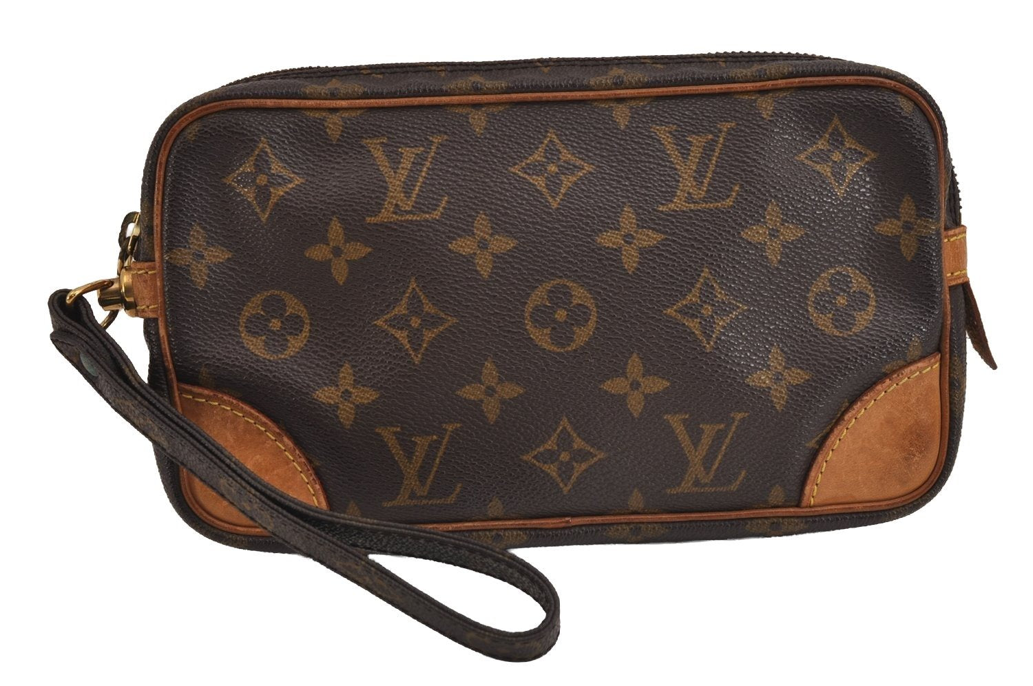 Authentic Louis Vuitton Monogram Marly Dragonne PM M51827 Clutch Hand Bag 4970J