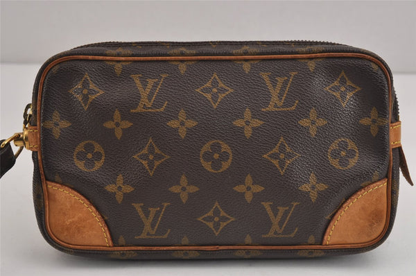 Authentic Louis Vuitton Monogram Marly Dragonne PM M51827 Clutch Hand Bag 4970J