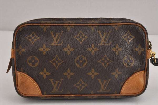 Authentic Louis Vuitton Monogram Marly Dragonne PM M51827 Clutch Hand Bag 4970J