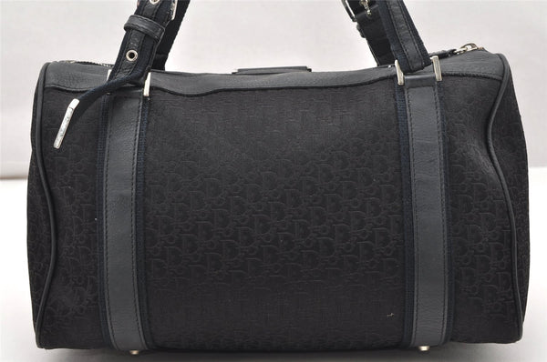 Authentic Christian Dior Trotter Street Chic Hand Bag Canvas Leather Black 4970K