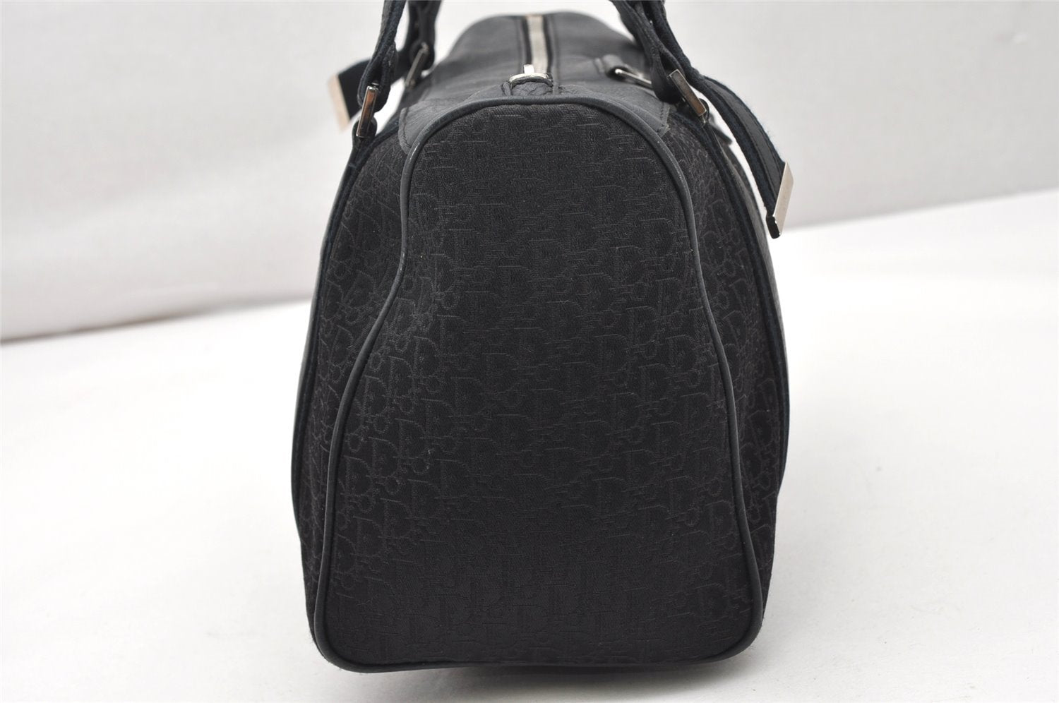 Authentic Christian Dior Trotter Street Chic Hand Bag Canvas Leather Black 4970K