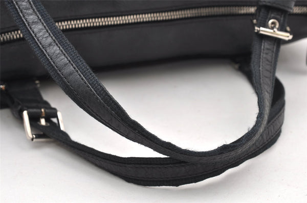 Authentic Christian Dior Trotter Street Chic Hand Bag Canvas Leather Black 4970K