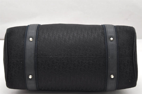 Authentic Christian Dior Trotter Street Chic Hand Bag Canvas Leather Black 4970K