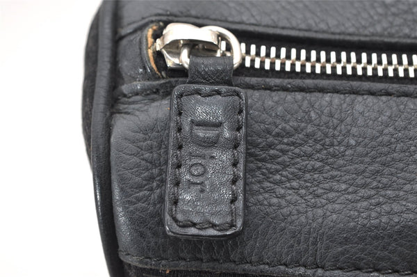 Authentic Christian Dior Trotter Street Chic Hand Bag Canvas Leather Black 4970K
