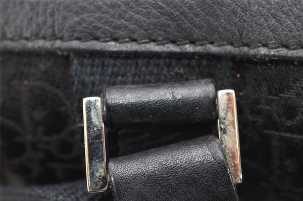 Authentic Christian Dior Trotter Street Chic Hand Bag Canvas Leather Black 4970K