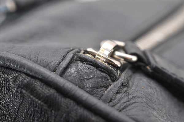 Authentic Christian Dior Trotter Street Chic Hand Bag Canvas Leather Black 4970K