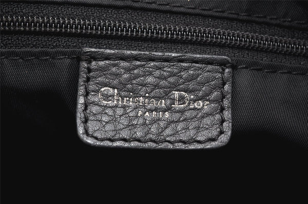 Authentic Christian Dior Trotter Street Chic Hand Bag Canvas Leather Black 4970K