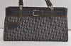 Authentic Christian Dior Trotter Vintage Hand Bag Denim Leather Blue 4971K