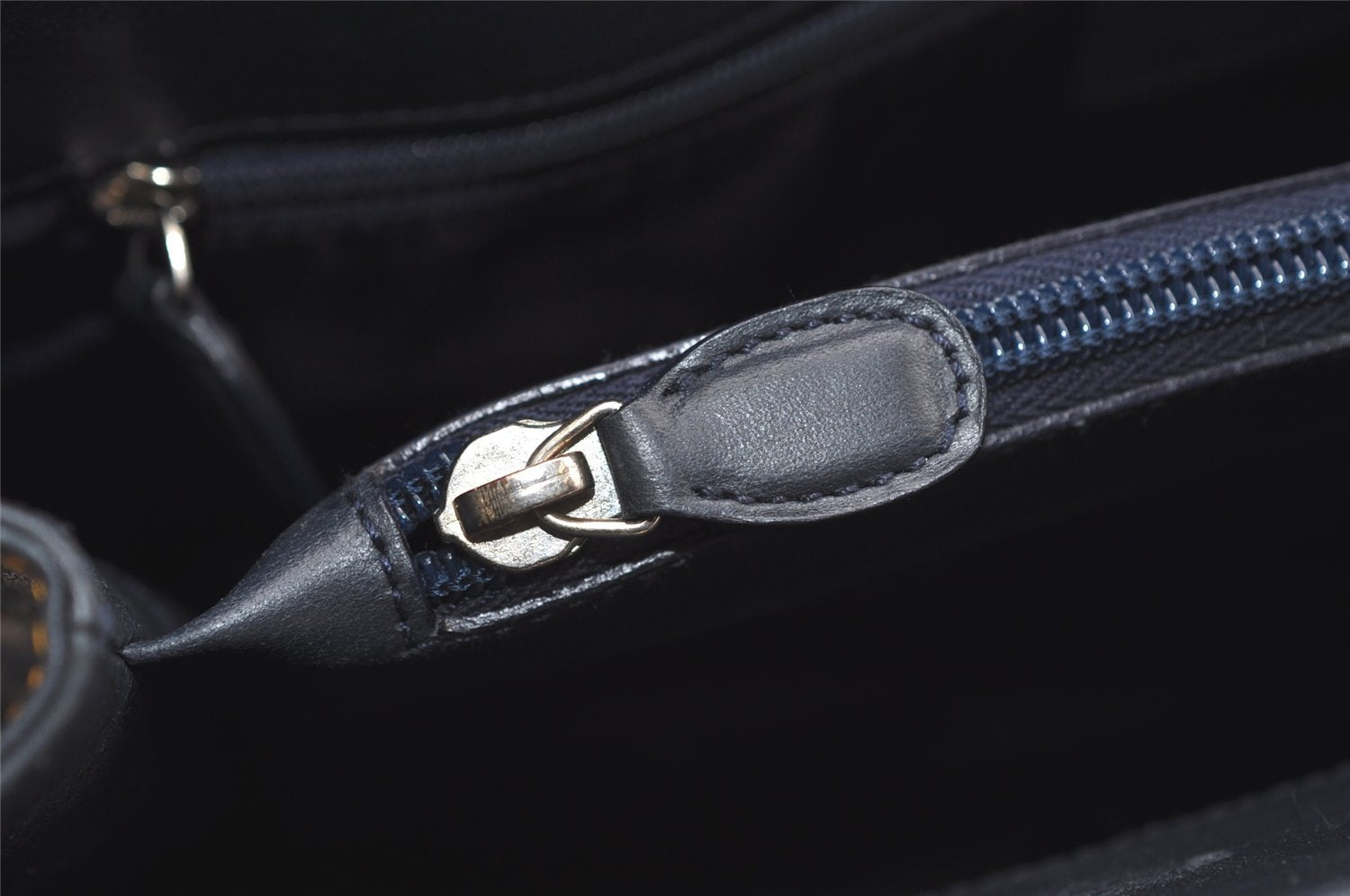 Authentic Christian Dior Trotter Vintage Hand Bag Denim Leather Blue 4971K