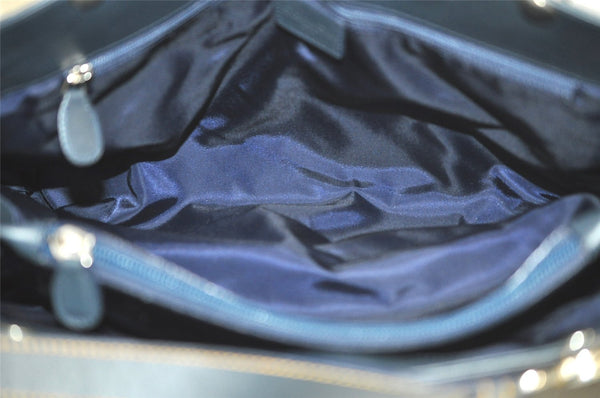 Authentic Christian Dior Trotter Vintage Hand Bag Denim Leather Blue 4971K