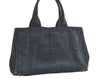 Authentic PRADA Vintage Canapa M Denim Tote Hand Bag Blue 4972K