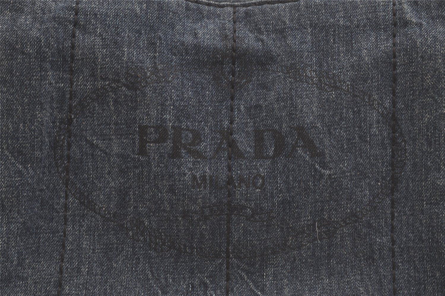 Authentic PRADA Vintage Canapa M Denim Tote Hand Bag Blue 4972K