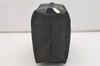 Authentic Salvatore Ferragamo Vintage Nylon Leather Pouch Purse Black 4973J