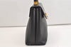Authentic Salvatore Ferragamo Gancini Leather 2Way Shoulder Hand Bag Black 4974J