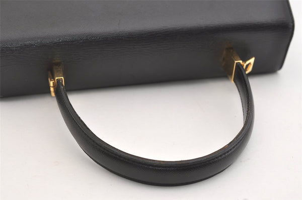 Authentic Salvatore Ferragamo Gancini Leather 2Way Shoulder Hand Bag Black 4974J