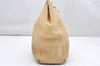 Authentic CHANEL Caviar Skin Turnlock Shoulder Tote Bag Beige CC 4974K