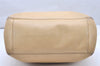 Authentic CHANEL Caviar Skin Turnlock Shoulder Tote Bag Beige CC 4974K