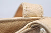 Authentic CHANEL Caviar Skin Turnlock Shoulder Tote Bag Beige CC 4974K