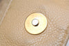 Authentic CHANEL Caviar Skin Turnlock Shoulder Tote Bag Beige CC 4974K